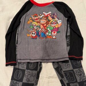 Kids Super Mario Characters PJs (Small) 2 Piece Long Sleeve Pajamas Set